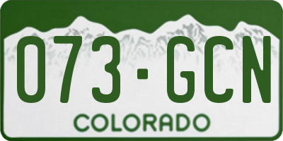 CO license plate 073GCN