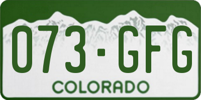 CO license plate 073GFG