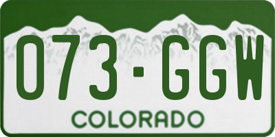 CO license plate 073GGW