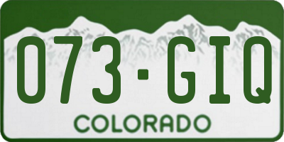 CO license plate 073GIQ