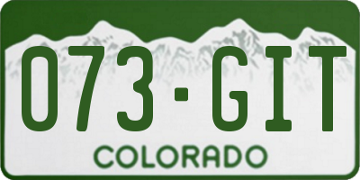 CO license plate 073GIT