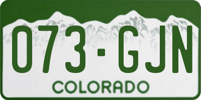 CO license plate 073GJN