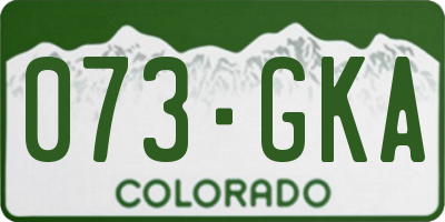 CO license plate 073GKA