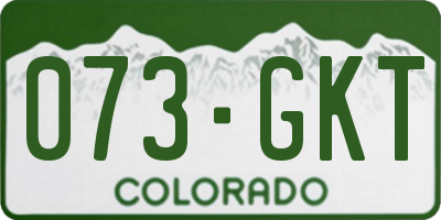 CO license plate 073GKT