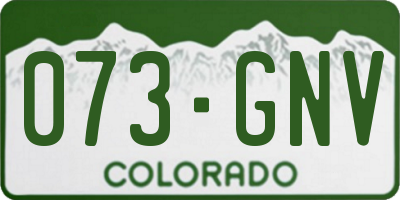 CO license plate 073GNV