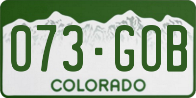 CO license plate 073GOB