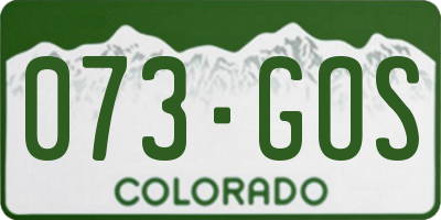 CO license plate 073GOS