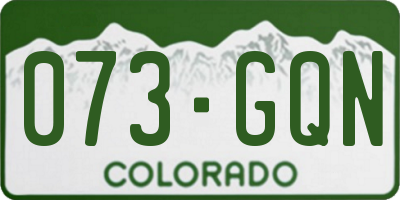 CO license plate 073GQN