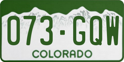 CO license plate 073GQW