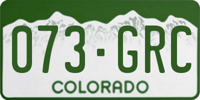 CO license plate 073GRC