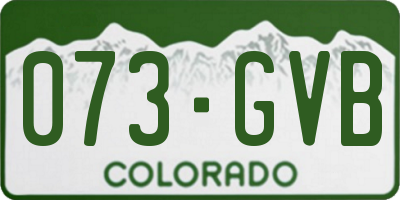 CO license plate 073GVB