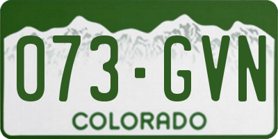 CO license plate 073GVN