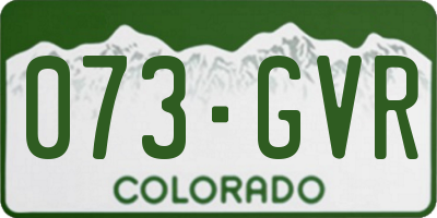 CO license plate 073GVR