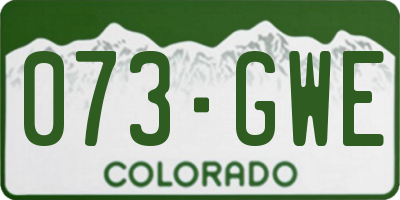 CO license plate 073GWE