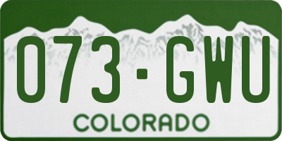 CO license plate 073GWU
