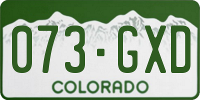 CO license plate 073GXD