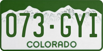 CO license plate 073GYI