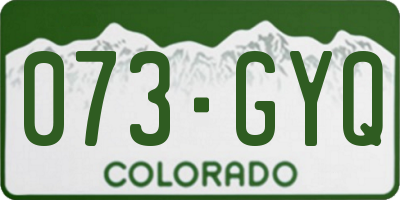 CO license plate 073GYQ
