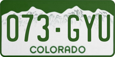 CO license plate 073GYU