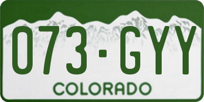 CO license plate 073GYY