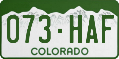CO license plate 073HAF