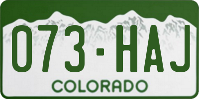 CO license plate 073HAJ