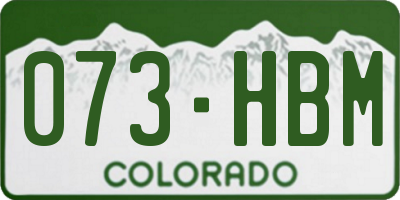 CO license plate 073HBM