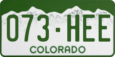 CO license plate 073HEE