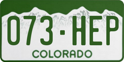 CO license plate 073HEP