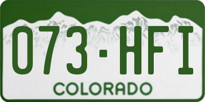 CO license plate 073HFI