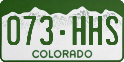 CO license plate 073HHS