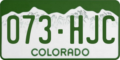 CO license plate 073HJC