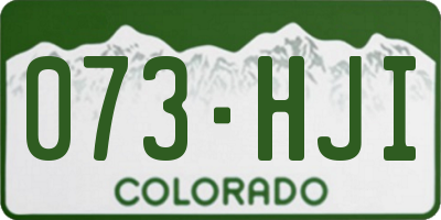 CO license plate 073HJI