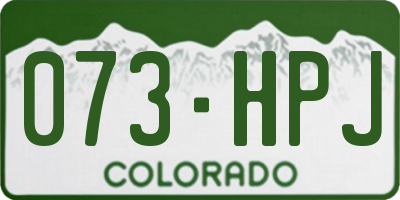 CO license plate 073HPJ