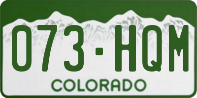 CO license plate 073HQM