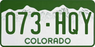 CO license plate 073HQY