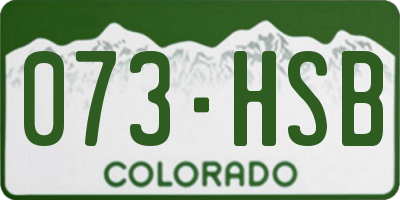 CO license plate 073HSB