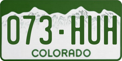 CO license plate 073HUH