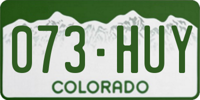 CO license plate 073HUY