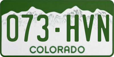 CO license plate 073HVN