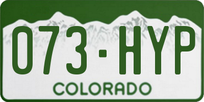 CO license plate 073HYP