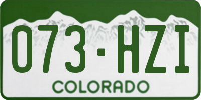 CO license plate 073HZI