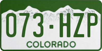CO license plate 073HZP