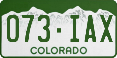 CO license plate 073IAX