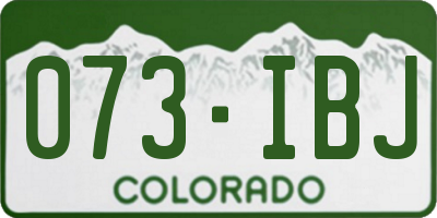 CO license plate 073IBJ