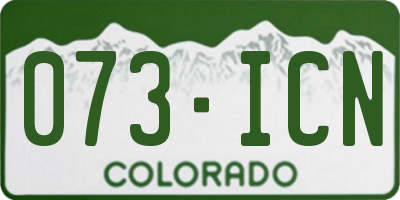 CO license plate 073ICN