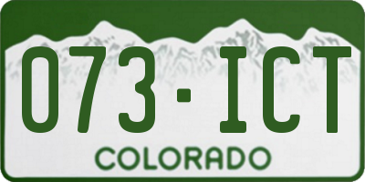CO license plate 073ICT