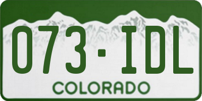 CO license plate 073IDL