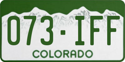 CO license plate 073IFF