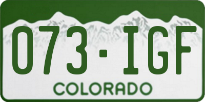 CO license plate 073IGF